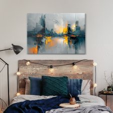 Obraz na płótnie - 100x70 cm  Miejska abstrakcja  (1-0667)