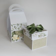 Ślubne pudełeczko exploding box kartka 3d komplet z torebką