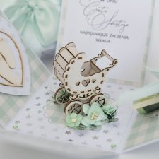 Pamiątka Chrztu Świętego dziecka exploding box kartka 3d