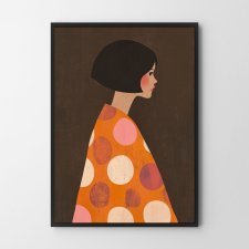 Plakat Dziewczyna z profilu ilustracja A4 - portret kolor