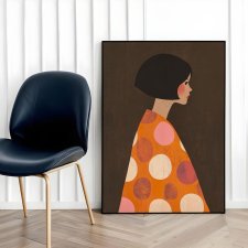 Plakat Dziewczyna z profilu ilustracja 50x70 cm - portret kolor