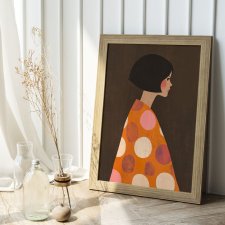 Plakat Dziewczyna z profilu ilustracja 61x91 cm - portret kolor