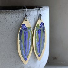 Kolczyki Olive Fish with Purple & Lavender