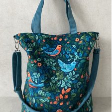 Torba na ramię XXL- print ptaszki