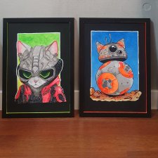 2x A3 obraz Koci Star Wars UV