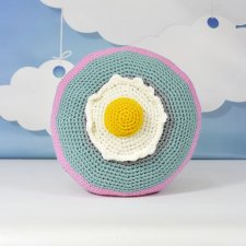Poduszka Handmade "Jajko sadzone" – Kolorowa dekoracja z humorem