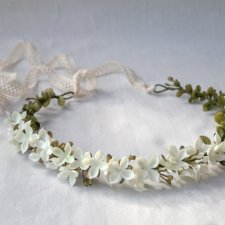 Jaśminowy sen – delikatny wianek ślubny boho z białych kwiatów na głowę handmade