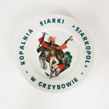 Talerz dekoracyjny, Ćmielów, proj. Z. Stryjeńska, lata 70.