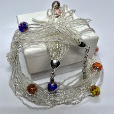 Naszyjnik Murano Millefiori • Art Glass • Bardzo ciekawy naszyjnik