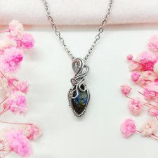 Naszyjnik Labradoryt Mini 3 stal chirurgiczna wisiorek handmade wirewrapping