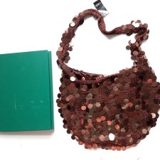 Efektowna Torebka Boho Vintage Cekiny Nowa