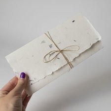 Naturalna kartka ślubna minimalistyczna papier czerpany