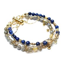 Lapis, labradoryt, kwarc /trio bransoletka/ - Szlachetna kolekcja