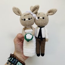 Młoda Para króliczki maskotki ślubne prezent handmade