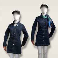 Retro denim dress by NA-KD vintage jeans dress 70s vibe