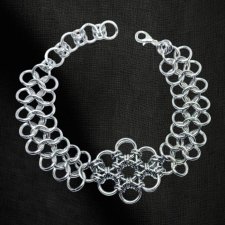 Ręcznie robiona bransoletka chainmail ze stali chirurgicznej