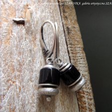 BLACK-SILVER kolczyki z onyksu i srebra