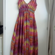 Kolorowa sukienka maxi długa et vous letnia 40 L