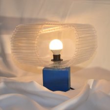 LAMPA UPCYCLING  NIEBIESKA kostka