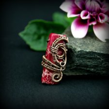Jaspis cesarski broszka wire wrapping