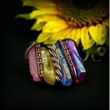 Kolorowa broszka wire wrapping