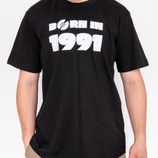 Koszulka bawełniana rockowa z nadrukiem premium czarna
