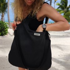 Duża damska xxl torba boho worek shopper czarna