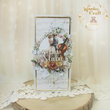 Romantyczna kartka ślubna, pamiątka ślubu "Love&Music" GOTOWA