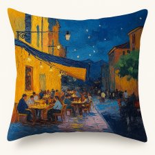 Kawiarnia w Nocy - Van Gogh - Dekoracyjna poszewka na poduszkę