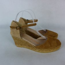 Gaimo Espadrilles skórzane espadryle na koturnie skóra 40 - 24,5 cm