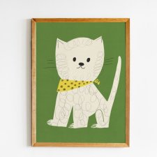Plakat 30 x 40 cm Biały kociak