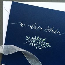granatowa ekskluzywna ślubna minimalistyczna handmade