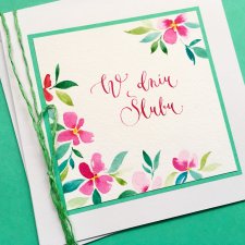 ślubna z kwiatami handmade