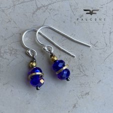 Kolczyki Dark Sapphire With Golden Rings