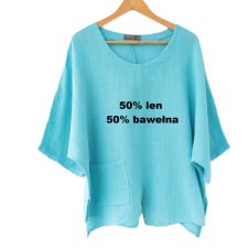 PLUS SIZE len bawełna bluzka W Fashion