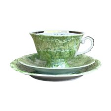 Zielony zestaw śniadaniowy, Zakład Porcelany Stołowej Karolina, Polska, lata 70.