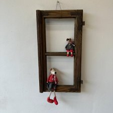 Okienko vintage,  rama ze starego okienka