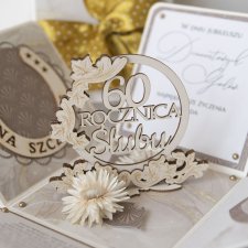 60 rocznica ślubu, diamentowe gody, exploding box, kartka 3d