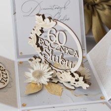 60 rocznica ślubu, diamentowe gody, exploding box, kartka 3d