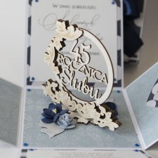 45 rocznica ślubu, szafirowe gody, exploding box, kartka 3d