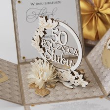 50 rocznica ślubu, złote gody, exploding box, kartka 3d