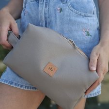 Wodoodporna kosmetyczka z ekoskóry XL Taupe