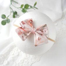 Opaska dla niemowlaka MILA kokarda róż flowers OPL04