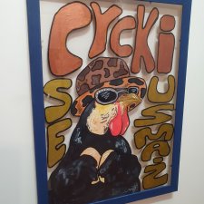 Obraz Grafika KURA CYCKI SE USMAŻ A3
