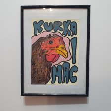Grafika KURA kurka mać 25x20 A5