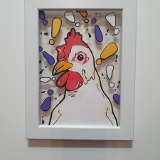 Grafika Obraz KURA 16x21