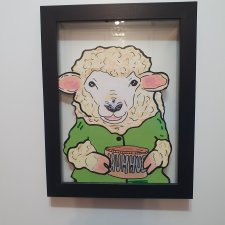 Grafika Obraz OWCA HUMMUS 18x23