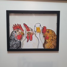Grafika Obraz KURY A3