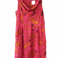 Sukienka vintage wiskoza na podszewce dekolt woda InWear 44