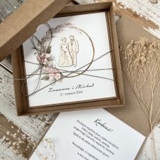 Ręcznie robiona kartka personalizowana na ślub z pudełkiem